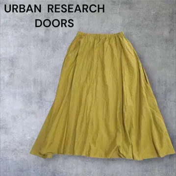 URBAN RESEARCH DOORS 플레어 스커트 롱 실크 혼방