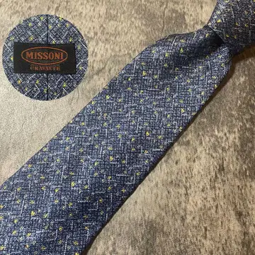 AN136 MISSONI 블루 실크 넥타이