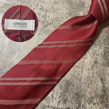 AN137 ARMANI 레드 실크 넥타이