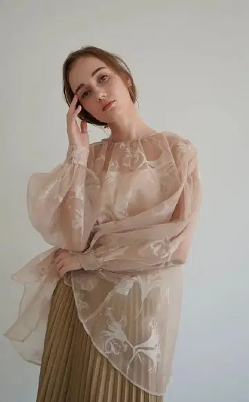 시어 오버 플레어 블라우스