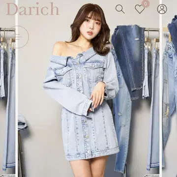 Darich 원숄더 데님 미니 원피스 FREE 사이즈