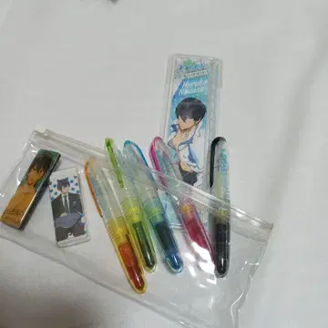 Free! 나나세 하야카 문구 세트 만년필 눈금자 지우개 마그넷 미사용