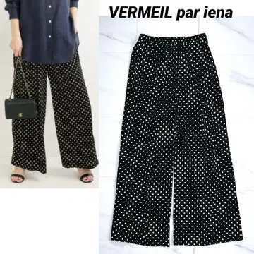 새상품급 VERMEIL par iena 38 도트 와이드 이지 팬츠