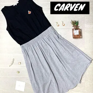 컨디션 최상] CARVEN 와펜 부착 개성 무릎 기장 원피스 사이즈 M