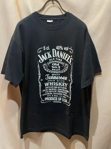 Jack Daniel's 티셔츠 블랙 구제 의류 잭 다니엘 위스키