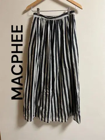 MACPHEE 맥피 스트라이프 롱 스커트 36