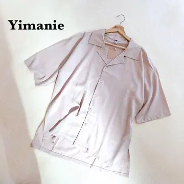 Yimanie 택 포함 미사용 베이지 2XL 반팔 셔츠 심플 봄/여름
