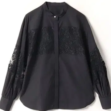 LOULOU WILLOUGHBY 레이스 스탠드 카라 셔츠