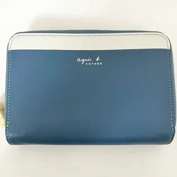agnes b. 에네스베 보야주 두겹 지갑 지갑 스카이블루 화이트