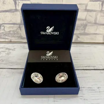 441.SWAROVSKI 크리스탈 오벌 귀찌 스와로브스키 박스 있음