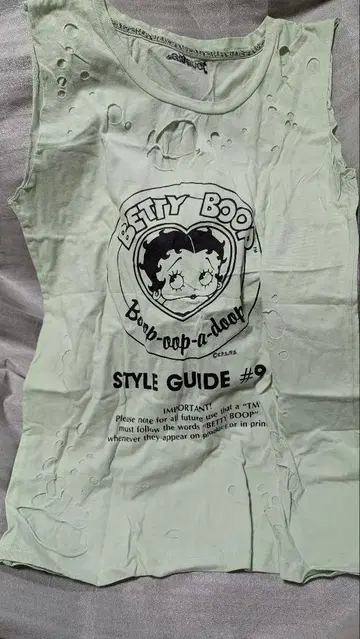 BETTY BOOP 데미지 가공 탱크탑