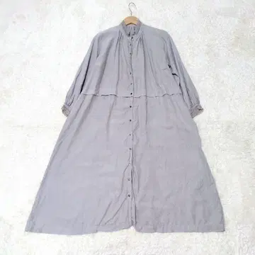 nest Robe 네스트로브 린넨 롱 셔츠 원피스 레이스 그레이