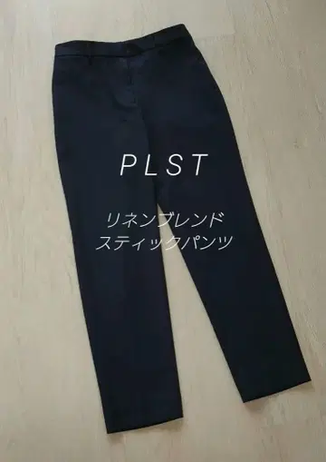 PLST 린넨 블렌드 스틱 팬츠 다크 네이비 M 사이즈