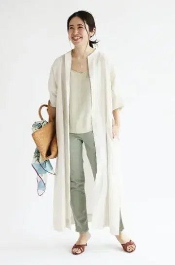 IENA 린넨 밴드 카라 셔츠 원피스 사이즈 36