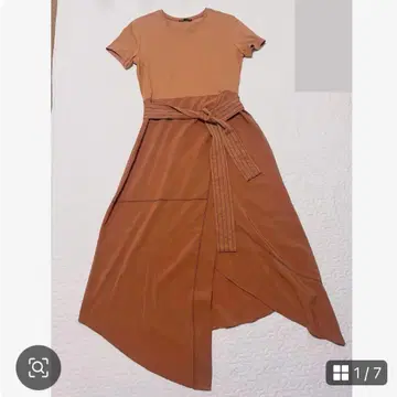 ZARA 자라 도킹 원피스 반팔 롱 봄/여름/가을 오렌지 M