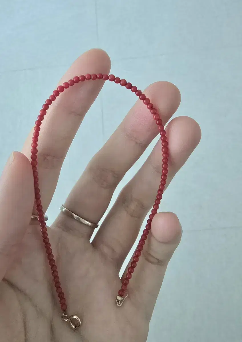 14k Coral Anklet