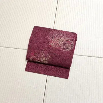 진한 빨간색 나고야 오비(약 24cm)