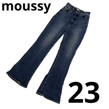 moussy 하이 웨스트 플레어 데님 센터 솔기