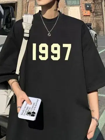 1997 프린트 블랙 오버 사이즈 티셔츠