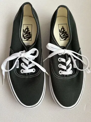 VANS 오센틱 짙은 녹색 로우 컷 스니커즈