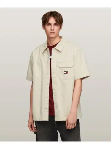 TOMMY JEANS 타미힐피거 숏 슬리브 오버 셔츠