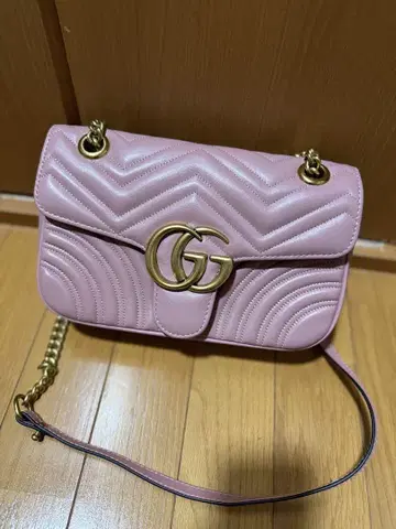 핑크 퀼팅 숄더백