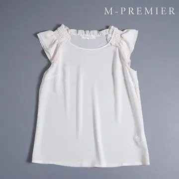 138t*새상품급 M-PREMIER 엠프리미어 프릴 슬리브 쉬폰 블라우스
