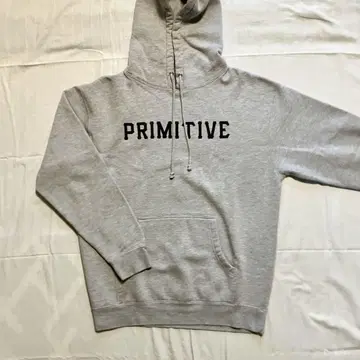 PRIMITIVE 로고 그레이 속기모 후드티 M 사이즈