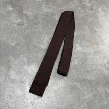 빈티지 기본 디자인 브라운 니트 넥타이