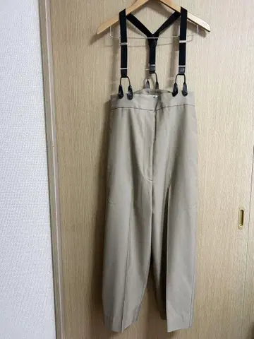 H 유나이티드 애로우즈 베이지 서스펜더 하이 웨스트 팬츠