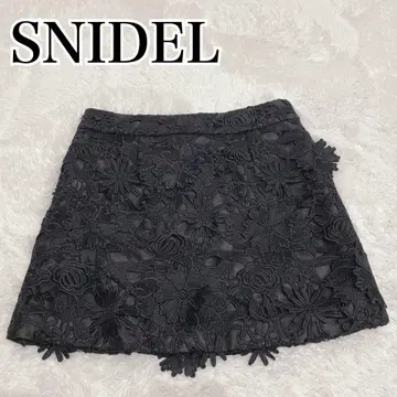 snidel 3D 플라워 레이스 미니 스커트 숏 팬츠 블랙 사이즈 2 M