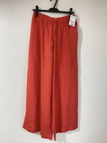 SUPERIOR CLOSET 린넨 이지 와이드 팬츠 주홍색