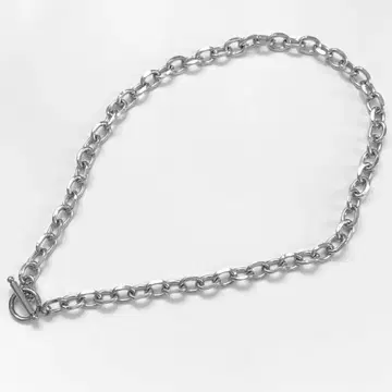만텔 목걸이 각형 체인 목걸이 실버 심플 7mm B