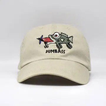 DUMBASS 물고기 루어 SQUAMlAKE 캡 자수 구제 의류 베이지