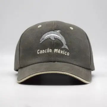 Cancun 멕시코 돌고래 캡 자수 구제 의류 카키 애니멀