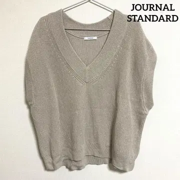 JOURNAL STANDARD 코튼 니트 베스트 베이지 손세탁 가능