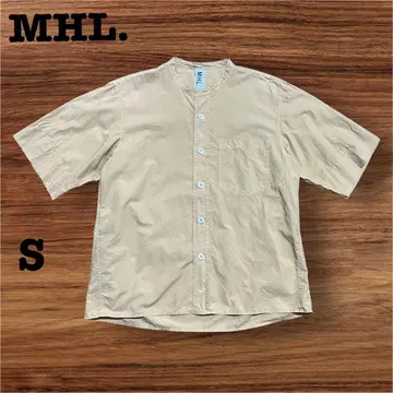 MHL. 마가렛 호웰 밴드 카라 셔츠 린넨 혼방 베이지 S