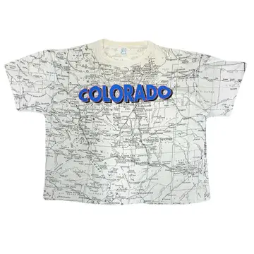 80'S COLORADO 올오버 패턴 T-셔츠