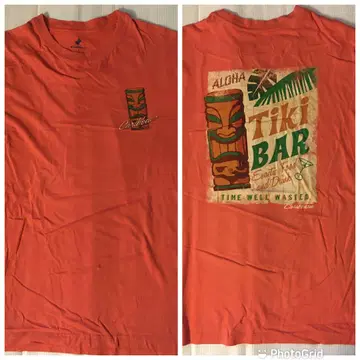 캐리비안 Caribbean L 프린트 티셔츠 오렌지