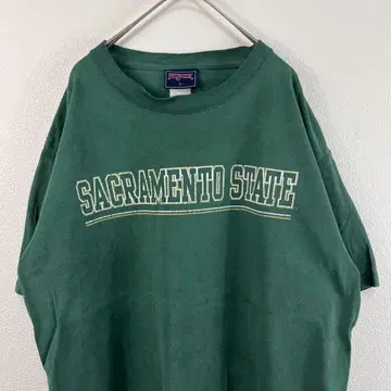 90s USA 구제 의류 jansport 잔스포츠 칼리지 티셔츠 그린