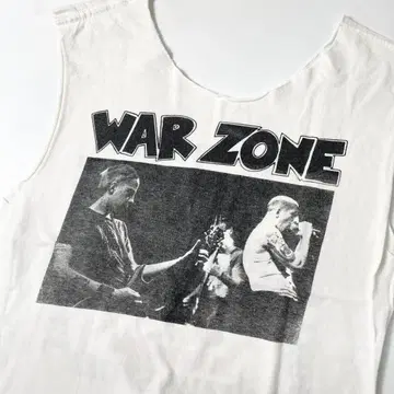 USED WAR ZONE 컷오프 티셔츠 밴딩 티셔츠 미국