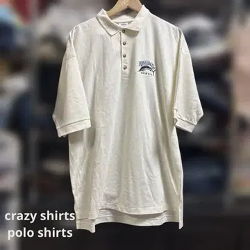 90s crazy shirt KONA JACKS 크림색 피케 셔츠 L