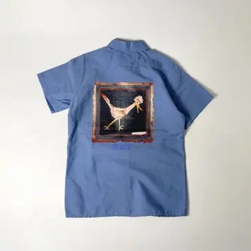 DEADSTOCK 70-80'S 반팔 워크 셔츠 MADE IN USA 닭