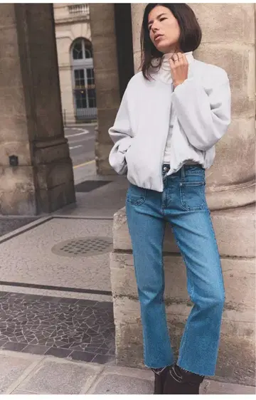 자라 소프트 봄버 자켓 화이트 XS