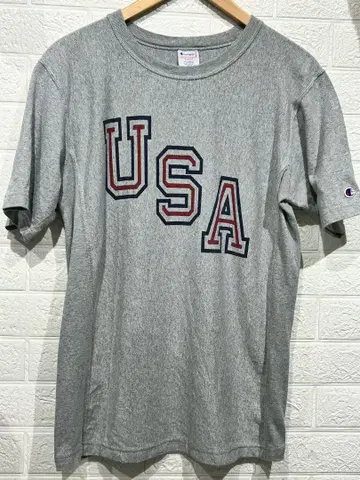 챔피온 USA 로고 그레이 티셔츠