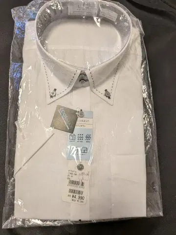 COOL MAX 반팔 드레스 셔츠 L 사이즈 화이트