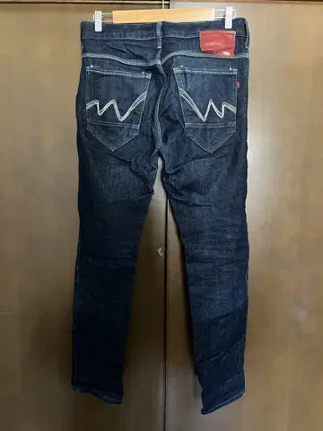 EDWIN ER207 블랙 저지 슬림 테이퍼트 데님 M