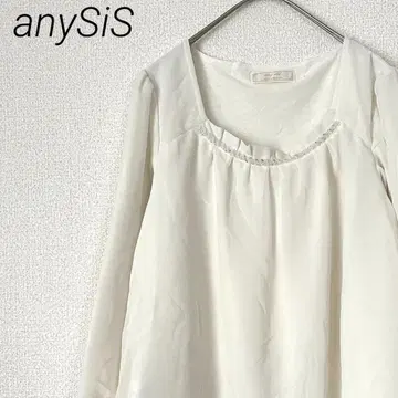 anySiS 블라우스 볼륨 소매 비침 안감 부착 심플 오피스