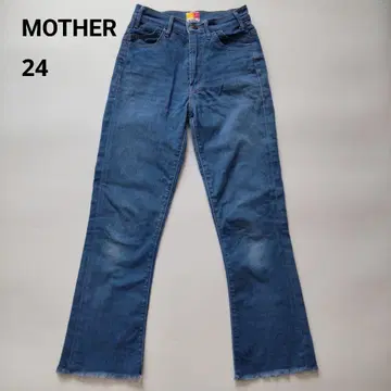 MOTHER 마더 스트레치 플레어 데님 컷오프 크롭 길이 24