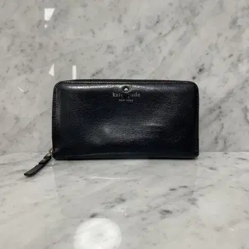 kate spade 케이트 스페이드 장지갑 라운드 지퍼 블랙 천연 가죽